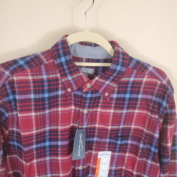 Eddie Bauer Plaid Button-down Flannel Shirt Men's Size M - Picture 5 of 11